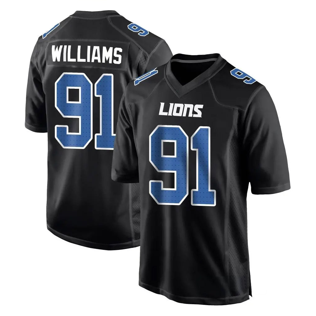 D.Lions #91 Tyleik Williams Player Black Limited Fashion Football Jerseys football jersey product view 1