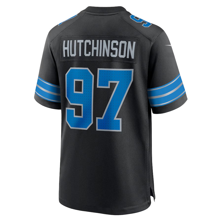 D.Lions #97 Aidan Hutchinson Player Black Home Game Football Jerseys football jersey product view 1