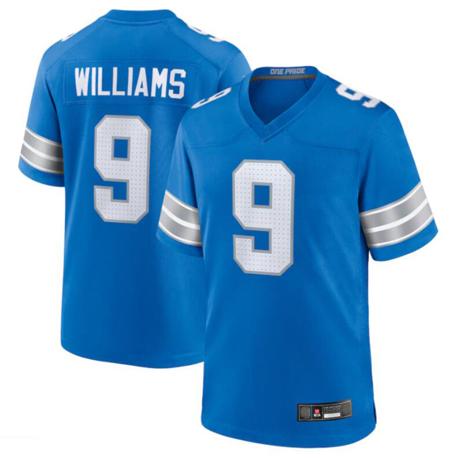 D.Lions #9 Jameson Williams Blue Game Jersey American Stitched Player Football Jerseys football jersey product view 2