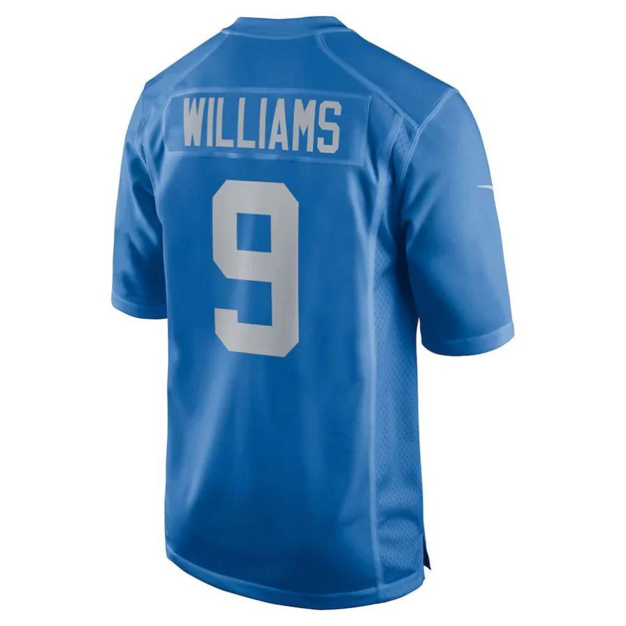D.Lions #9 Jameson Williams Player Blue classics Game Football Jerseys football jersey product view 1