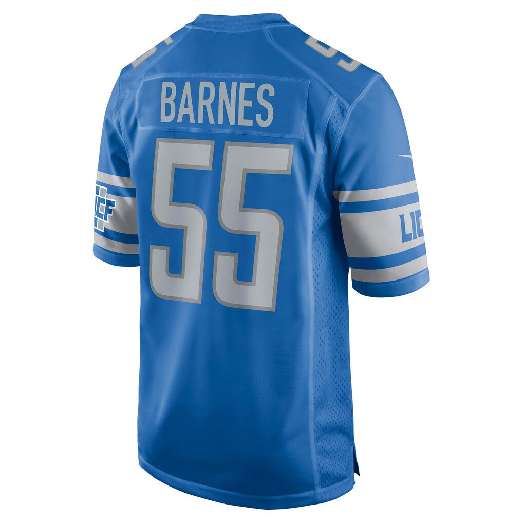 D.Lions Derrick Barnes #55 Player Blue Game Football Jerseys football jersey product view 1
