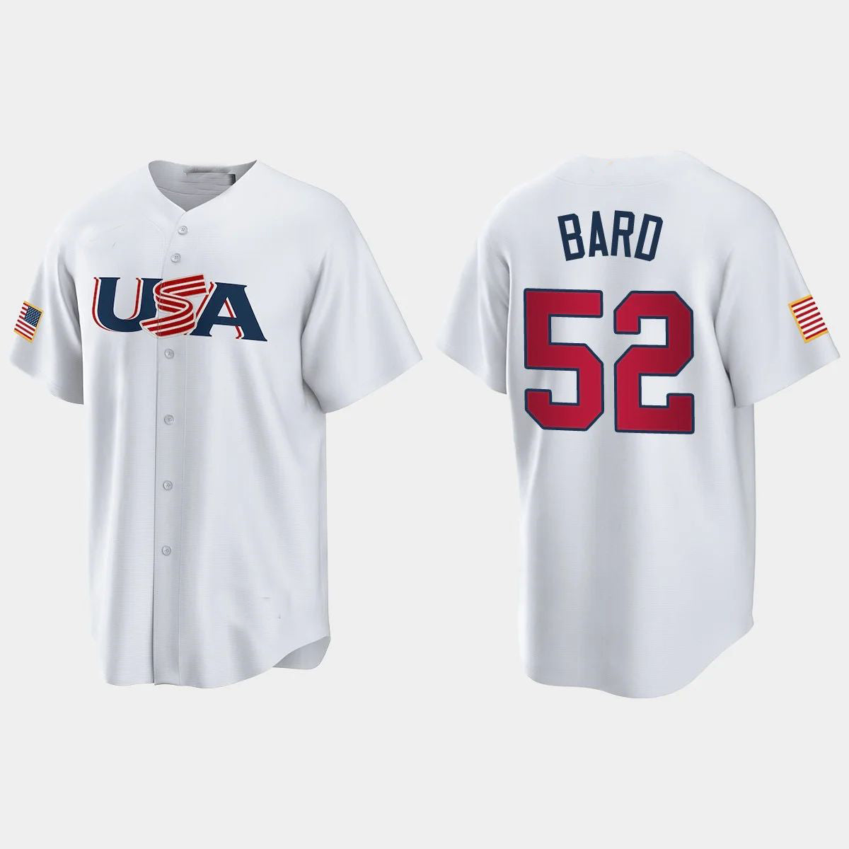 #52 DANIEL BARD COLORADO ROCKIES 2023 WORLD BASEBALL CLASSIC USA REPLICA JERSEY ¨C WHITE Stitches Baseball Jerseys baseball jersey product view 1