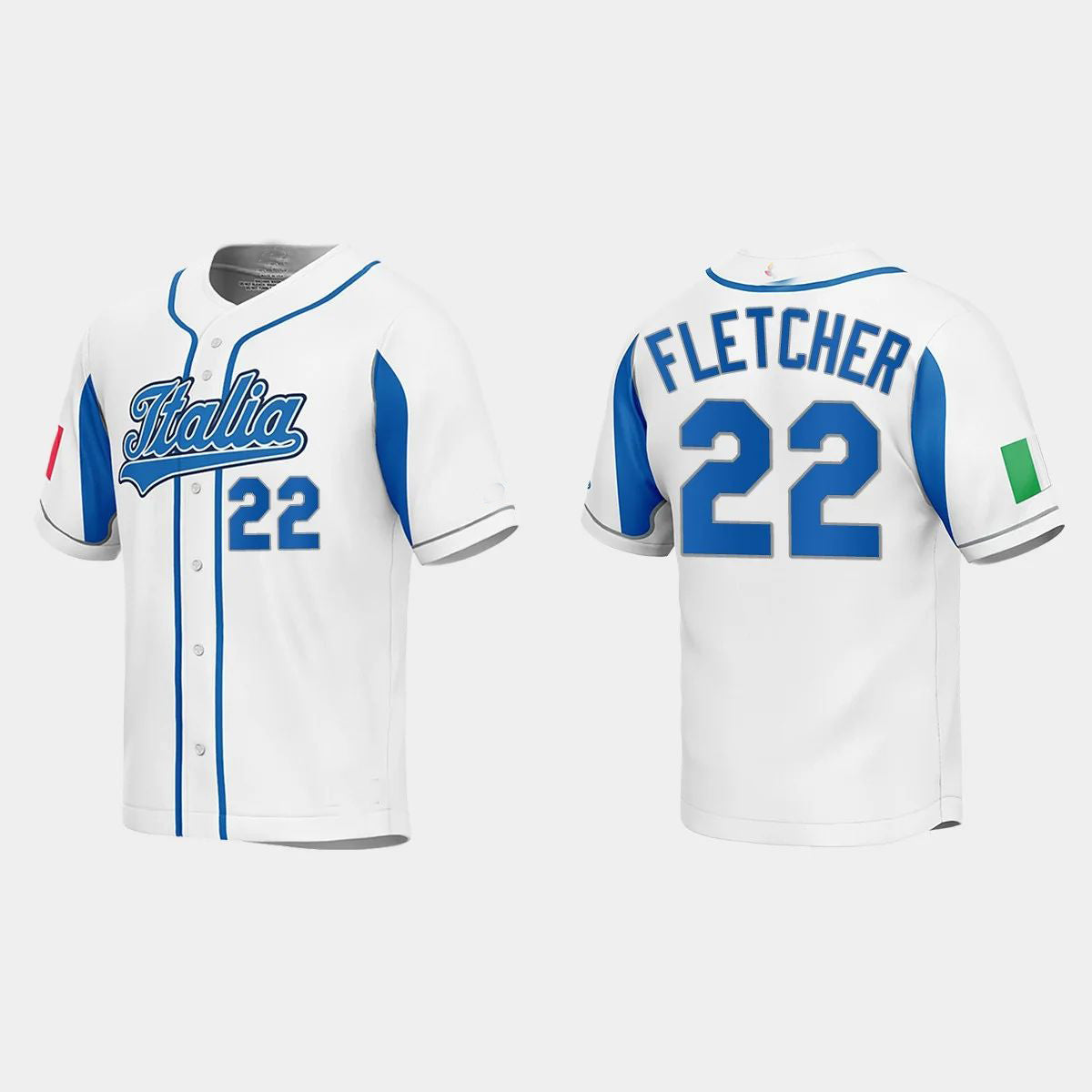 #22 DAVID FLETCHER ITALY BASEBALL 2023 WORLD BASEBALL CLASSIC JERSEY ¨C WHITE Stitches Baseball Jerseys baseball jersey product view 1