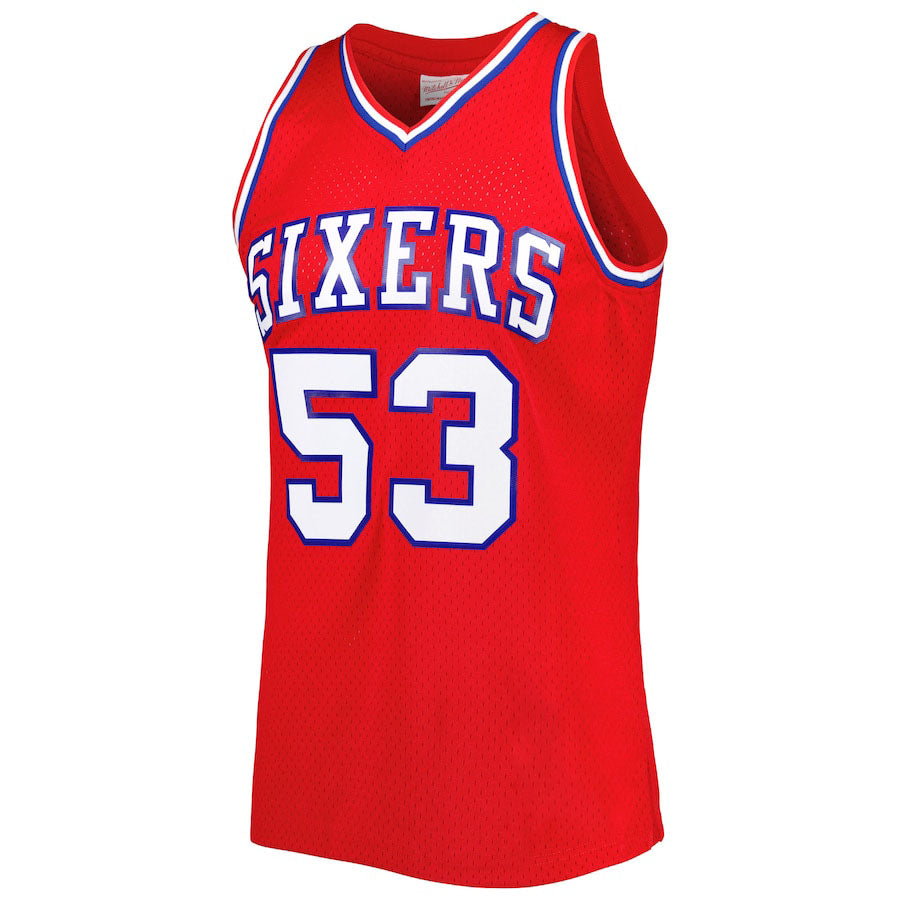 PH.76ers #53 Darryl Dawkins Hardwood Classics 1979-80 Swingman Jersey Red Stitched American Basketball Jersey basketball jersey product view 1
