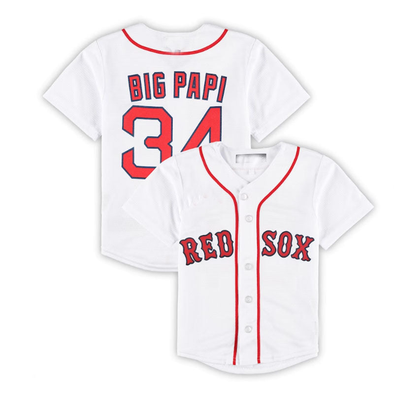 Boston Red Sox Road #34 David Ortiz Preschool 2022 Hall of Fame Replica Player Jersey - White Baseball Jerseys baseball jersey product view 1