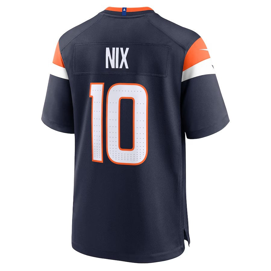 D.Broncos #10 Bo Nix Player Game Jersey - Navy American Football Jerseys football jersey product view 1