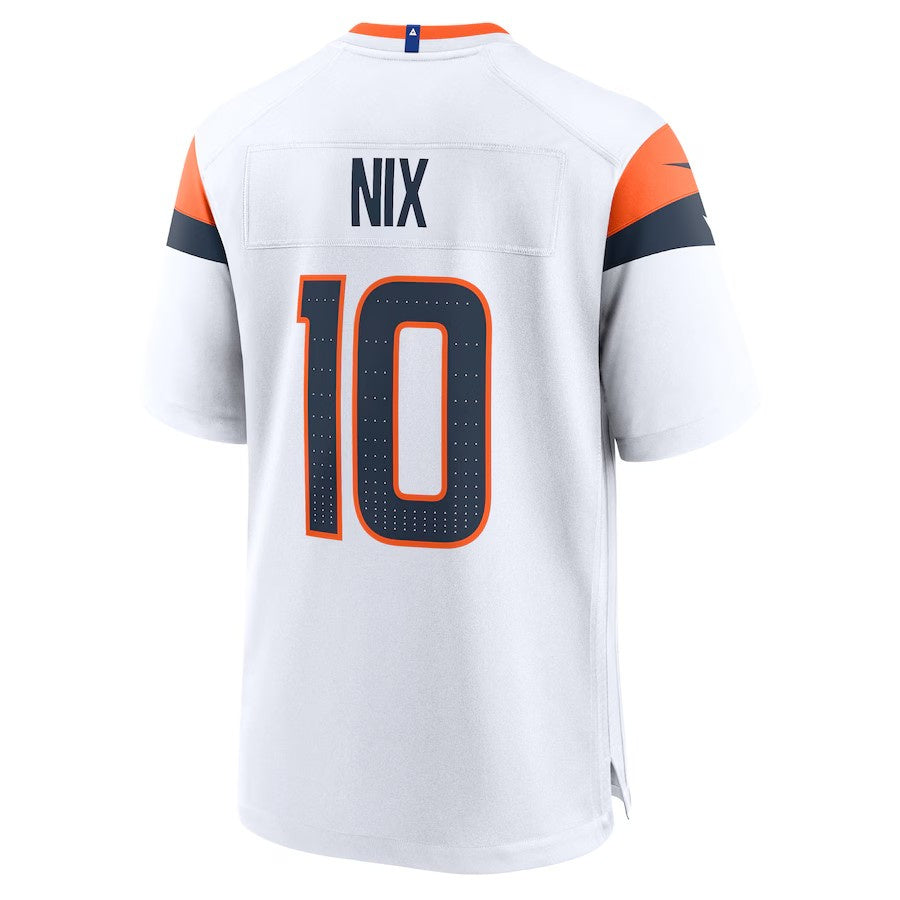 D.Broncos #10 Bo Nix Player Game Jersey - White American Football Jerseys football jersey product view 1