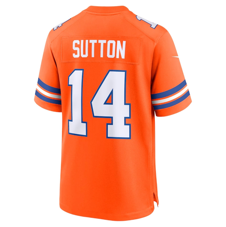 D.Broncos #14 Courtland Sutton Orange Mile High Collection 1977 Throwback Player Game Football Jerseys football jersey product view 1