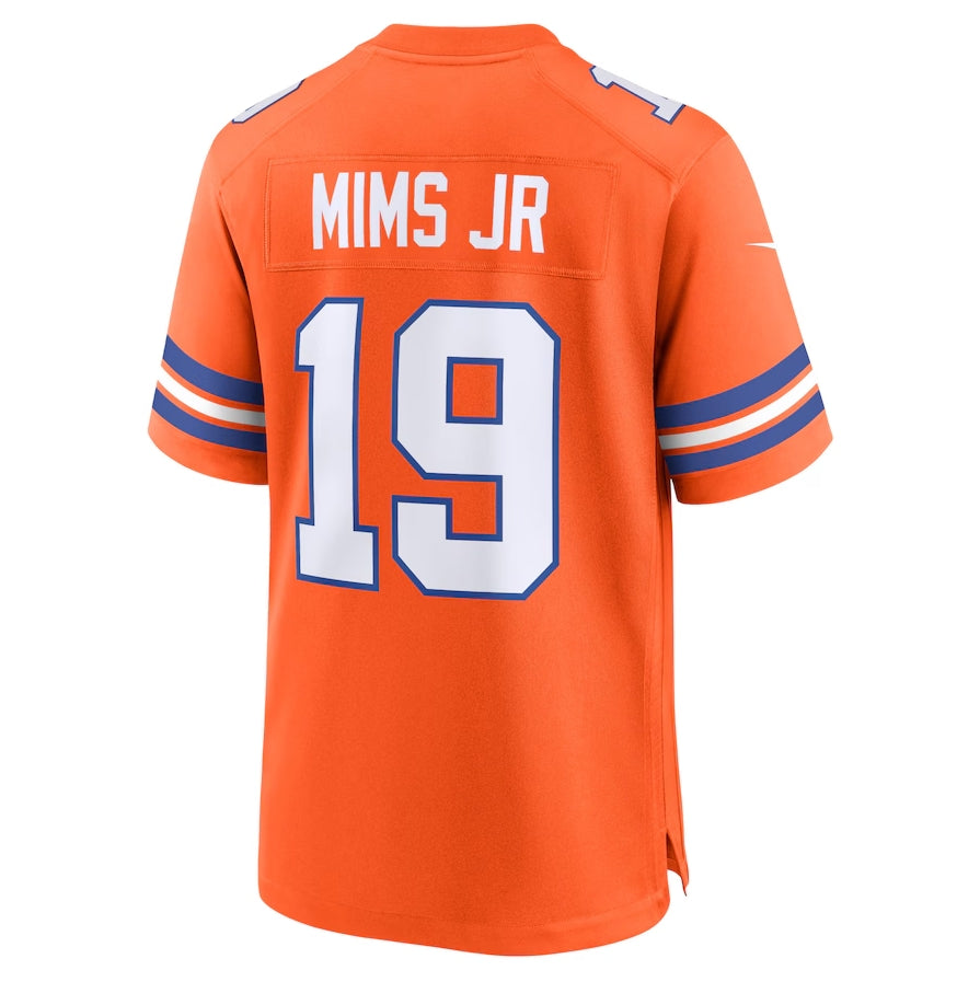 D.Broncos #19 Marvin Mims Jr Orange Mile High Collection 1977 Throwback Player Game Football Jerseys football jersey product view 1