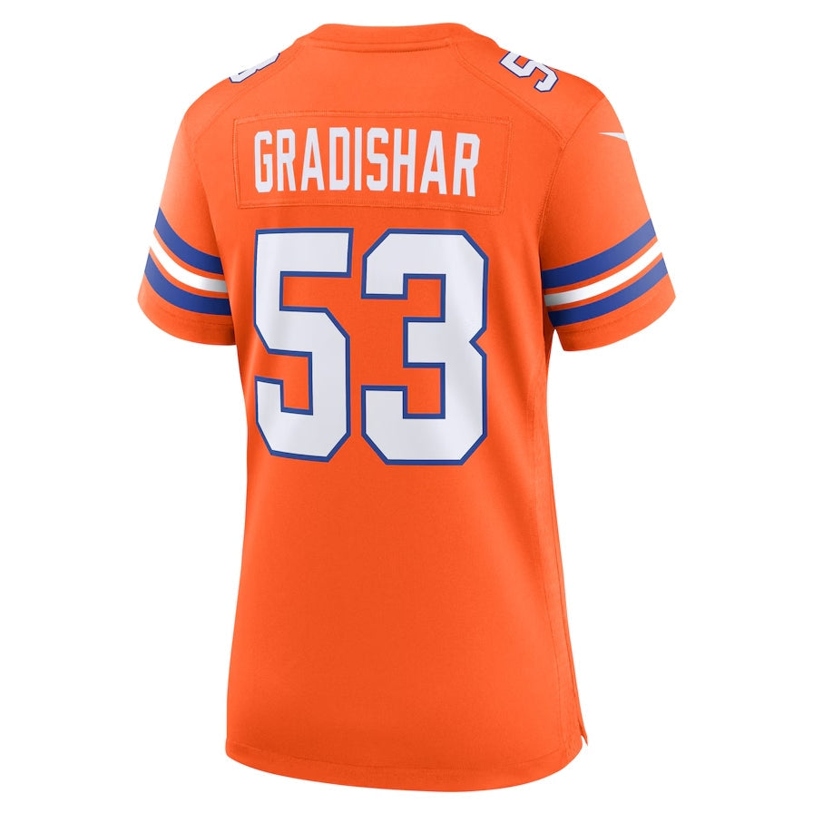 D.Broncos #53 Randy Gradishar Orange Mile High Collection 1977 Throwback Retired Player Game Football Jerseys football jersey product view 1