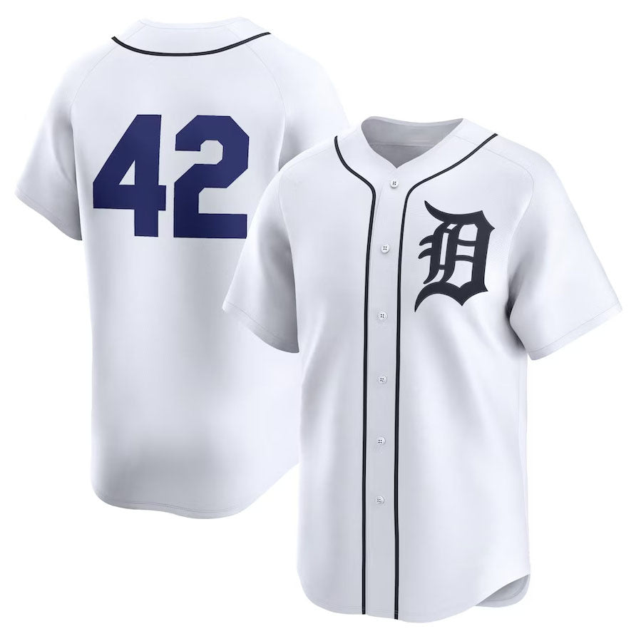 Detroit Tigers 2024 #42 Jackie Robinson Day Home Limited Jersey ¨C White Stitches Baseball Jerseys baseball jersey product view 1