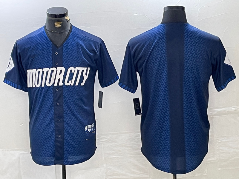 Detroit Tigers Blank 2024 Navy City Connect Cool Base Limited Stitched Baseball Jerseys baseball jersey product view 1