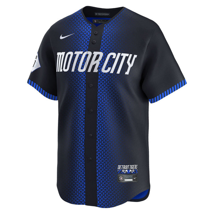 Detroit Tigers City Connect Jersey - Navy baseball jersey product view 1