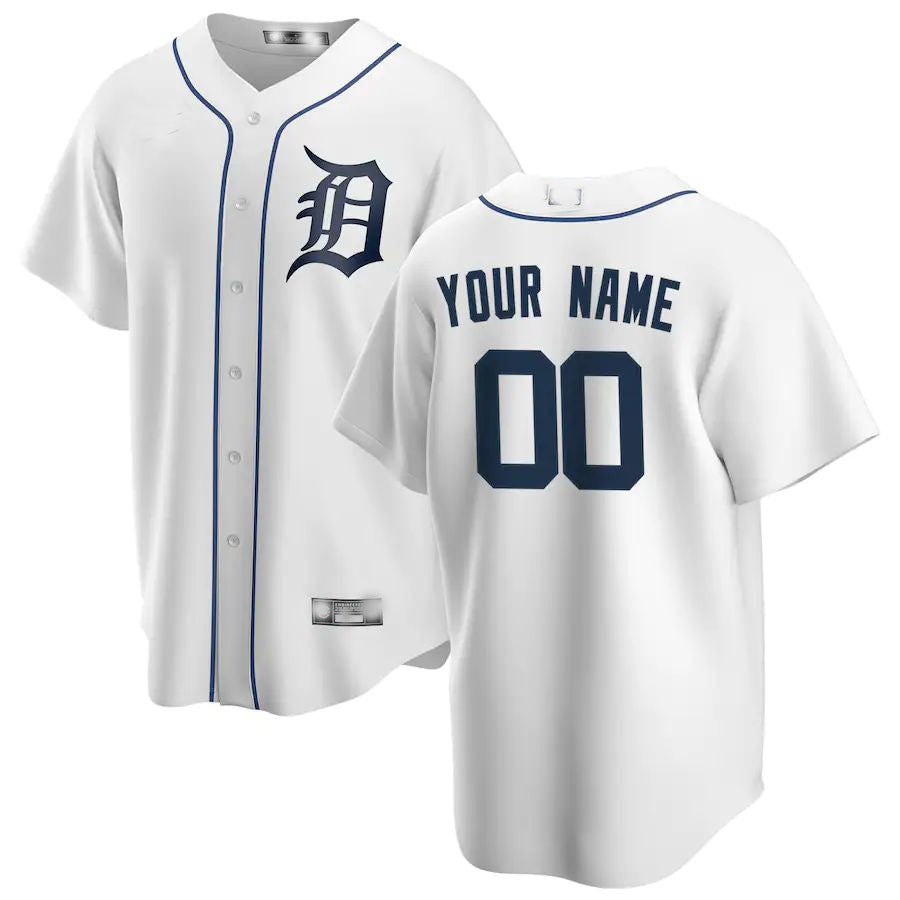Custom Detroit Tigers White Home Replica Custom Jersey Baseball Jerseys baseball jersey product view 1