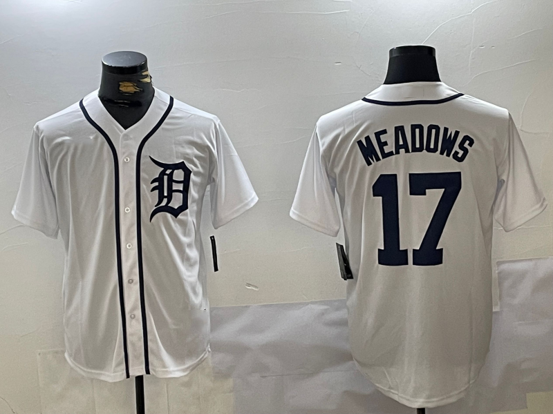 Detroit Tigers #17 Parker Meadows White Cool Base Stitched Baseball Jersey baseball jersey product view 1