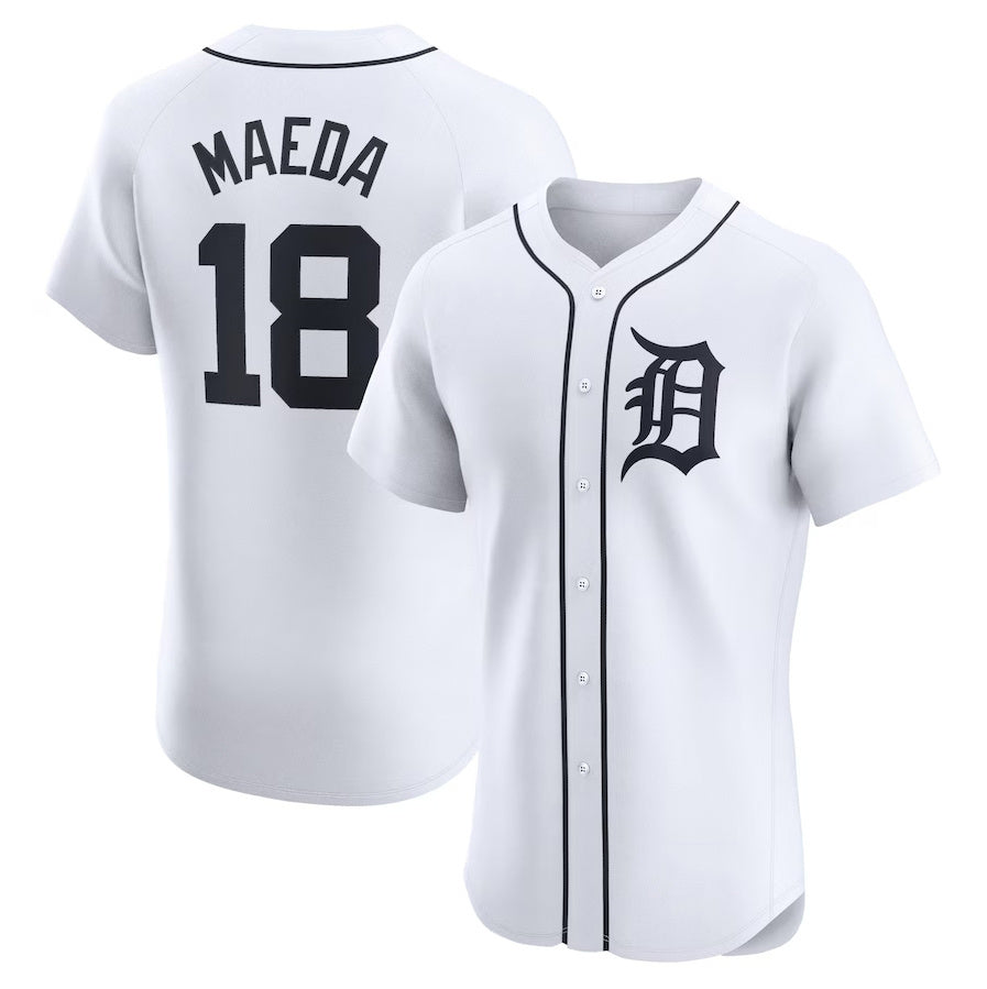 Detroit Tigers #18 Kenta Maeda Home Elite Player Jersey - White Stitched Baseball Jersey baseball jersey product view 1