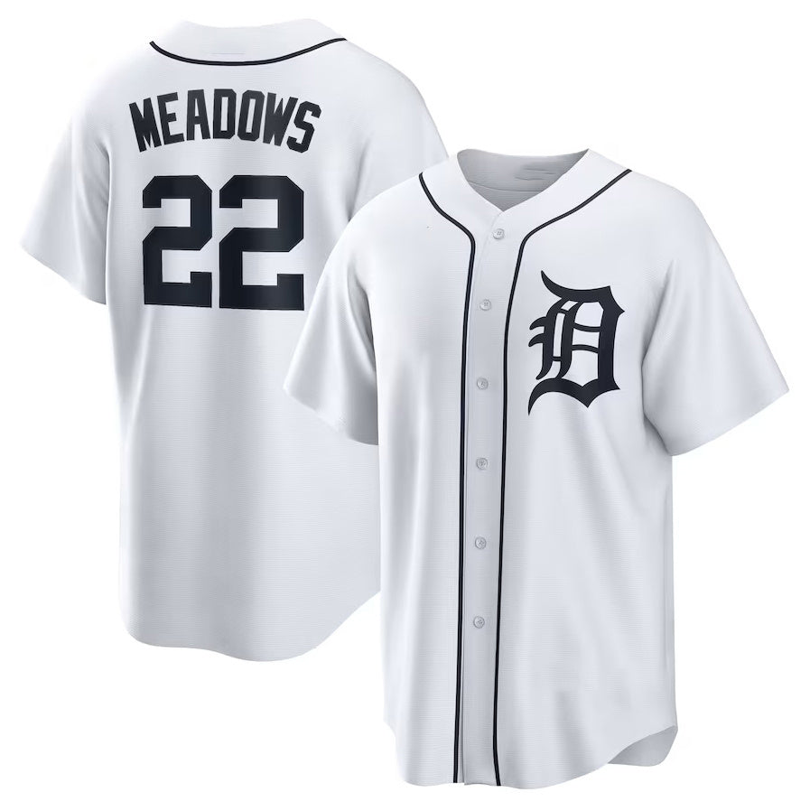 Detroit Tigers #22 Parker Meadows Home Replica Jersey - White Stitched Baseball Jersey baseball jersey product view 1