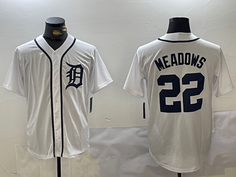 Detroit Tigers #22 Parker Meadows White Cool Base Stitched Baseball Jersey baseball jersey product view 1