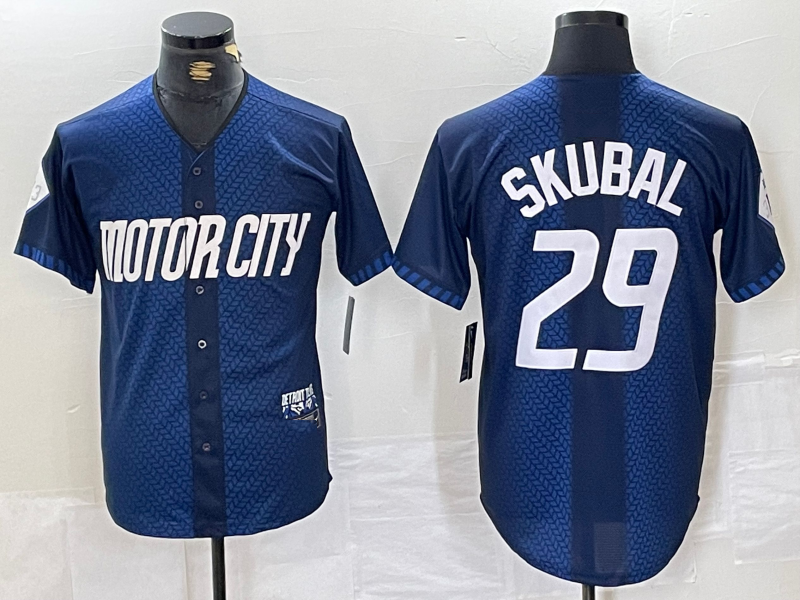 Detroit Tigers #29 Tarik Skubal 2024 Navy City Connect Cool Base Limited Stitched Baseball Jersey baseball jersey product view 1