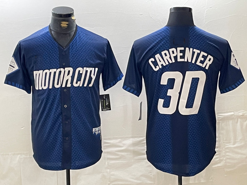 Detroit Tigers #30 Kerry Carpenter 2024 Navy City Connect Cool Base Limited Stitched Baseball Jerseys baseball jersey product view 1