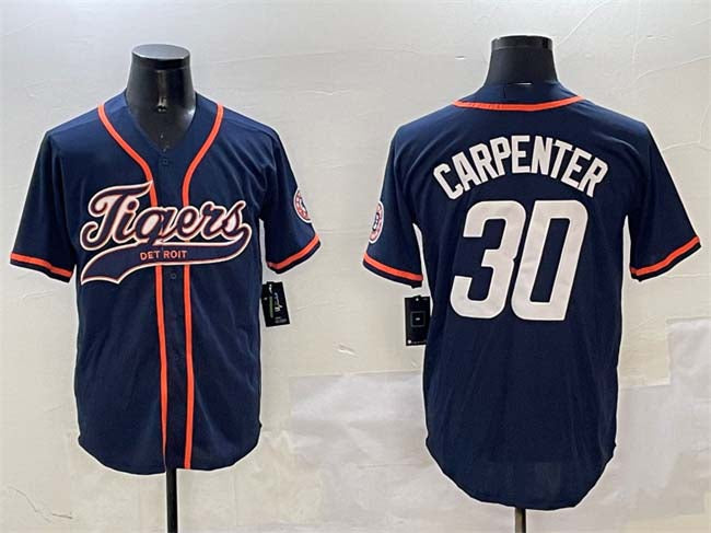 Detroit Tigers #30 Kerry Carpenter Navy With Patch Cool Base Stitched Baseball Jersey baseball jersey product view 1