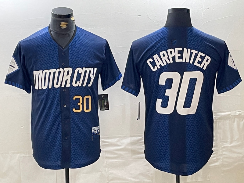 Detroit Tigers #30 Kerry Carpenter 2024 Navy City Connect Cool Base Limited Stitched Baseball Jerseys baseball jersey product view 1
