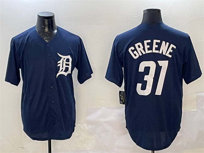 Detroit Tigers #31 Riley Greene Navy Cool Base Stitched Baseball Jersey baseball jersey product view 1