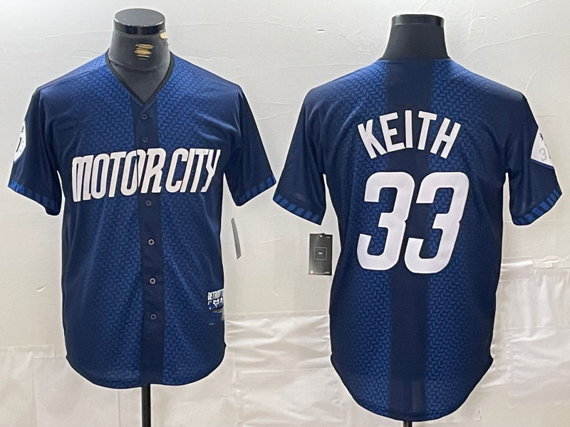 Detroit Tigers #33 Colt Keith 2024 Navy City Connect Cool Base Limited Stitched Baseball Jersey baseball jersey product view 1