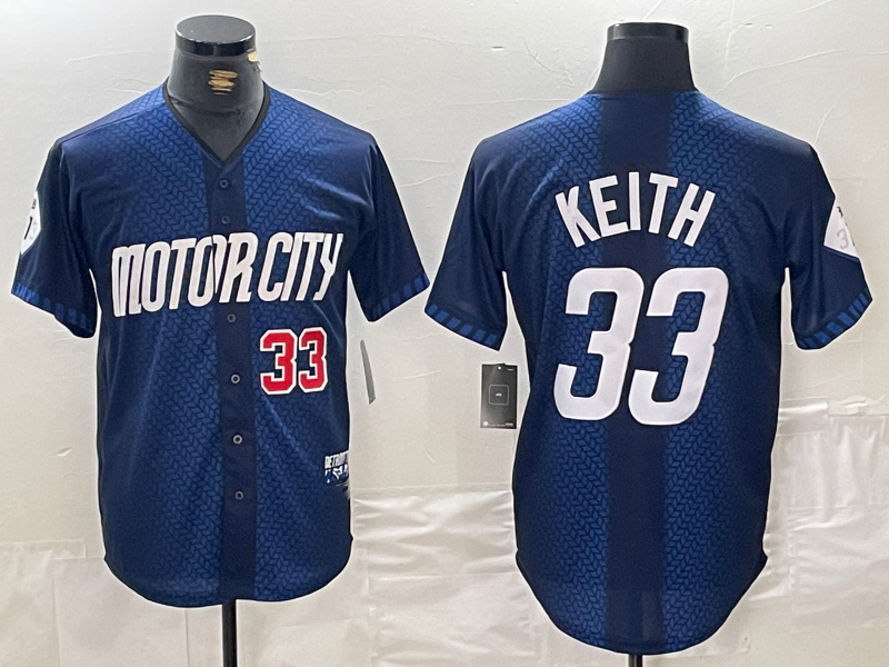 Detroit Tigers #33 Colt Keith 2024 Navy City Connect Cool Base Limited Stitched Baseball Jersey baseball jersey product view 1
