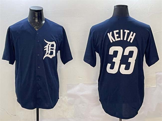 Detroit Tigers #33 Colt Keith Navy Cool Base Stitched Baseball Jersey baseball jersey product view 1