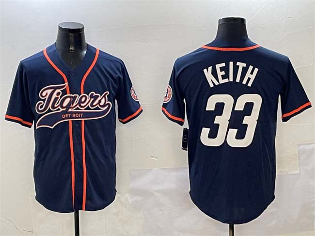 Detroit Tigers #33 Colt Keith Navy With Patch Cool Base Stitched Baseball Jersey baseball jersey product view 1