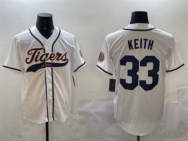 Detroit Tigers #33 Colt Keith White With Patch Cool Base Stitched Baseball Jersey baseball jersey product view 1