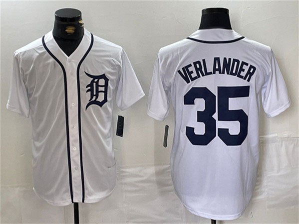 Detroit Tigers #35 Justin Verlander White Cool Base Stitched Baseball Jersey baseball jersey product view 1