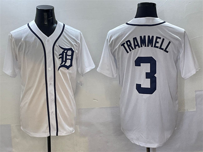 Detroit Tigers #3 Alan Trammell White Cool Base Stitched Baseball Jersey baseball jersey product view 1