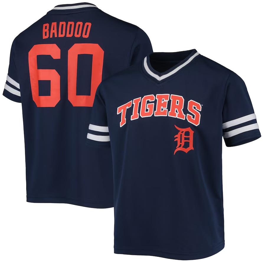 Detroit Tigers #60 Akil Baddoo Navy Player Logo Jersey Baseball Jerseys baseball jersey product view 1