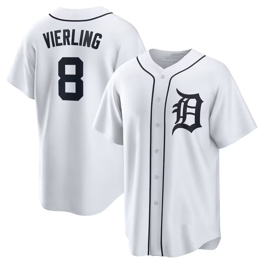 Detroit Tigers #8 Matt Vierling Home Replica Jersey - White Stitched Baseball Jersey baseball jersey product view 1
