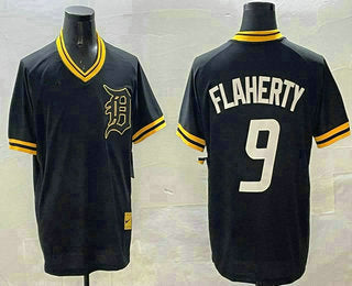 Detroit Tigers #9 Jack Flaherty Black Gold Cooperstown Legend V Neck Stitched Baseball Jerseys baseball jersey product view 1