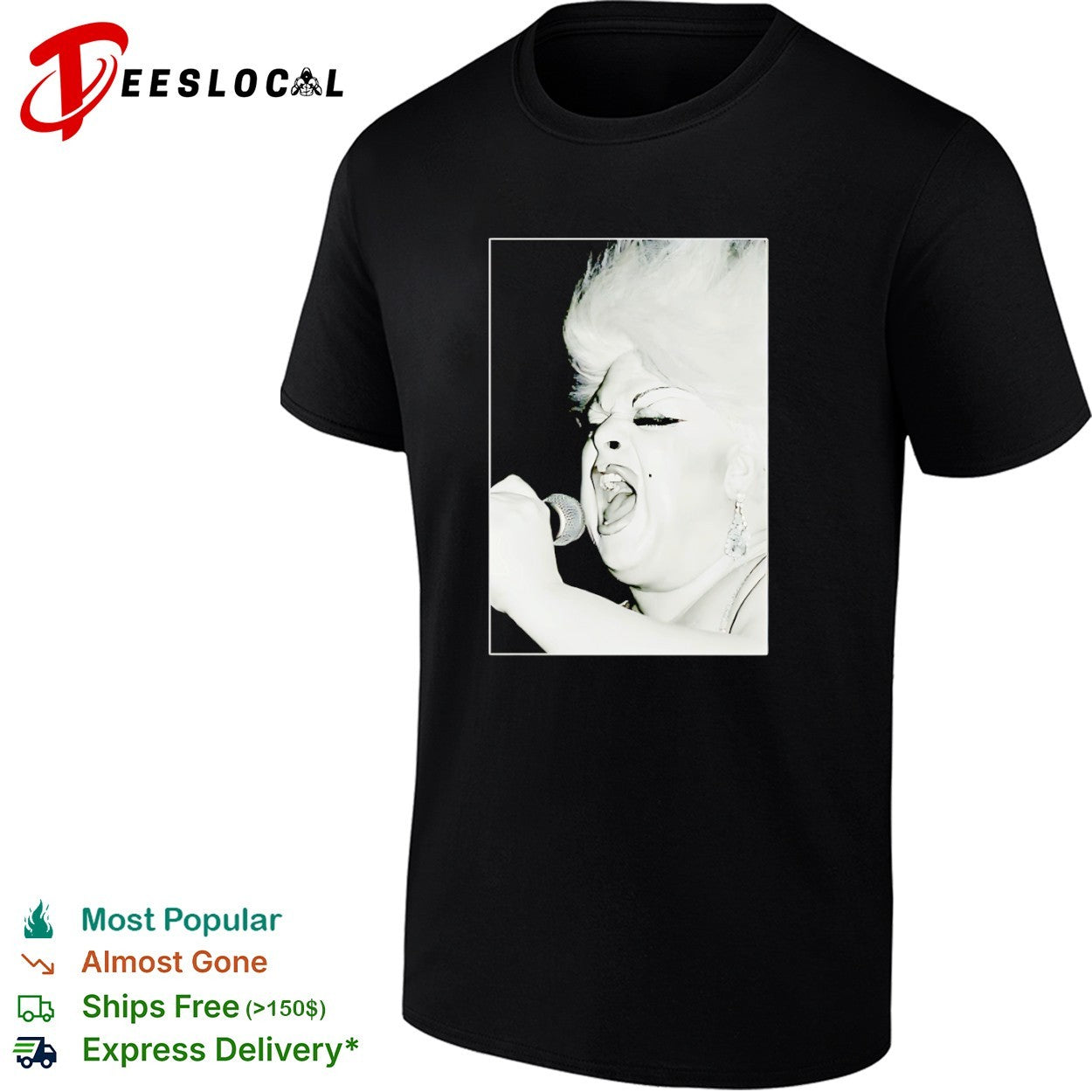 Divine singing portrait - Adult & Kids T-Shirts, Sweatshirts & Hoodies apparel design preview 1