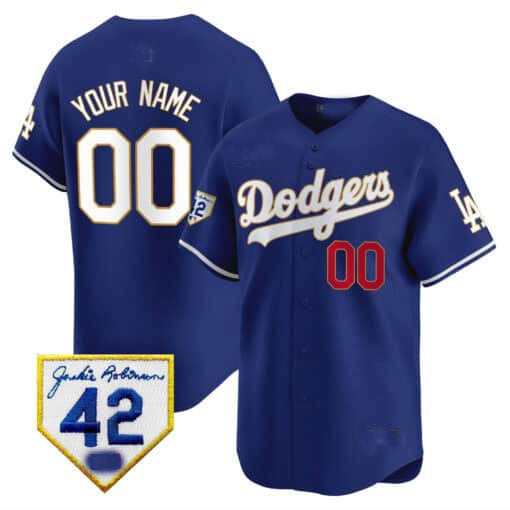 Custom Los Angeles Dodgers 2024 Jackie Robinson Patch Vapor Premier Limited ¨C All Stitched Baseball Jersey baseball jersey product view 2