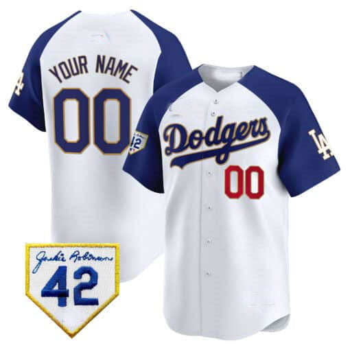 Custom Los Angeles Dodgers 2024 Jackie Robinson Patch Vapor Premier Limited ¨C All Stitched Baseball Jersey baseball jersey product view 3
