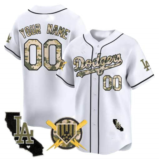 Custom Los Angeles Dodgers Armed Forces Day Vapor Premier Limited ¨C All Stitched Baseball Jersey baseball jersey product view 1