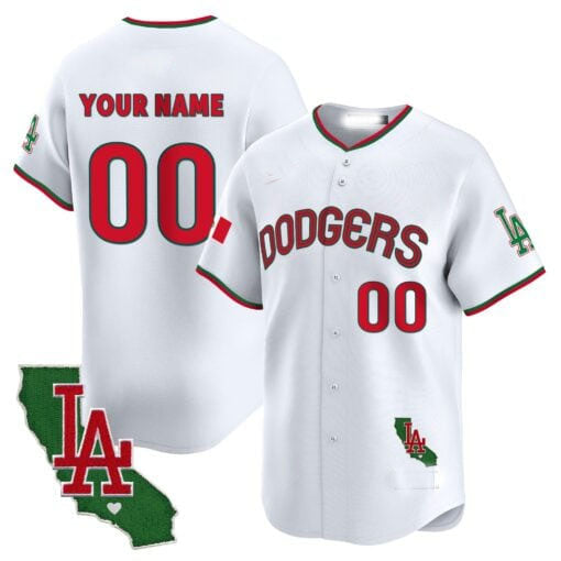 Custom Los Angeles Dodgers Mexico California Patch Vapor Premier Limited V3 ¨C All Stitched Baseball Jersey baseball jersey product view 1