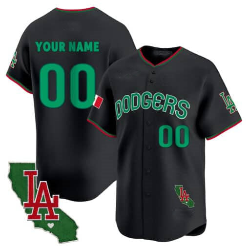 Custom Los Angeles Dodgers Mexico California Patch Vapor Premier Limited V3 ¨C All Stitched Baseball Jersey baseball jersey product view 1