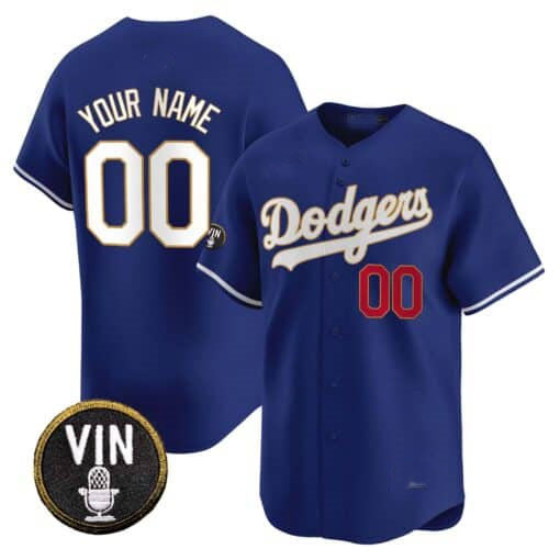 Custom Los Angeles Dodgers Vin Scully Patch Gold Trim Vapor Premier Limited ¨C All Stitched Baseball Jersey baseball jersey product view 3