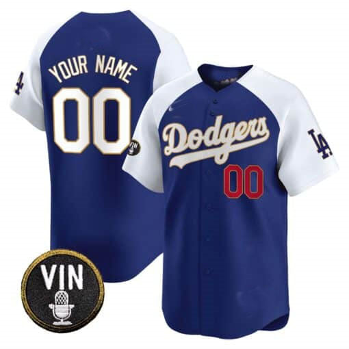 Custom Los Angeles Dodgers Vin Scully Patch Gold Trim Vapor Premier Limited ¨C All Stitched Baseball Jersey baseball jersey product view 2