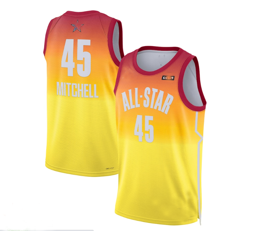 #45 Donovan Mitchell 2023 All-Star Game Swingman Jersey - Orange Stitched American Basketball Jersey basketball jersey product view 1