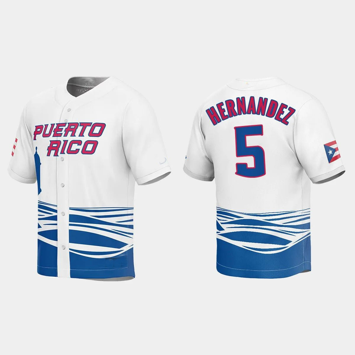 #5 ENRIQUE HERNANDEZ PUERTO RICO BASEBALL 2023 WORLD BASEBALL CLASSIC JERSEY ¨C WHITE Stitches Baseball Jerseys baseball jersey product view 1
