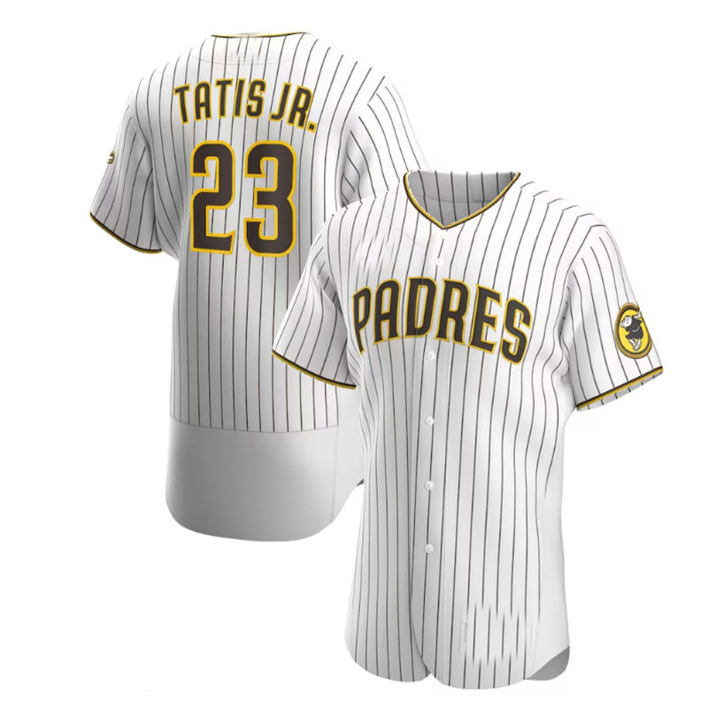 San Diego Padres #23 Fernando Tat¡§as Jr. Home Authentic Player Jersey - White Brown Baseball Jerseys baseball jersey product view 1