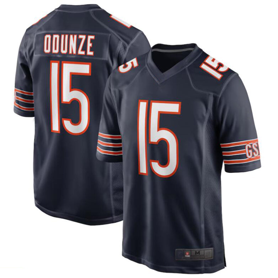 C.Bears #15 Rome Odunze Navy Player Game Football Jerseys football jersey product view 2