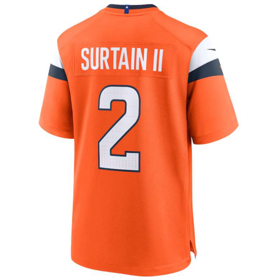 D.Broncos #2 Patrick Surtain II Player Orange Game Jersey Stitched Football Jerseys football jersey product view 1